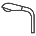 Bent Pole Streetlight Black Outline icon
