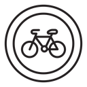 Bicyclist traffic sign icon