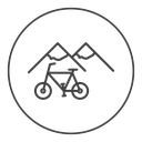 Biking mountain icon