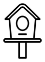 Bird house black outline icon