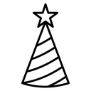 Birthday hat Black Outline icon
