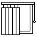 Blinds open Black Outline icon