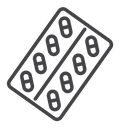 Blister drug pack Black Outline icon