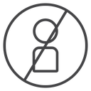Blocked User Profile Black Outline icon