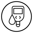 Blood glucose Black Outline icon