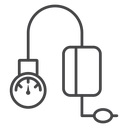 Blood Pressure Cuff Gauge Black Outline icon