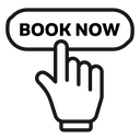 Book now button with hand icon