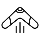 Boomerang Black Outline icon