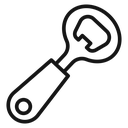 Bottle opener Black Outline icon