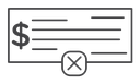 Bounced check icon