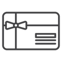 Bow Tied Gift Card Black Outline icon