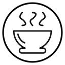 Bowl of soup Black Outline icon