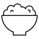 Bowl rice Black Outline icon