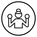 Boxer Woman Black Outline icon