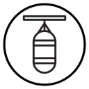 Boxing punch bag Black Outline icon