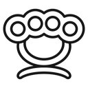 Brass knuckles Black Outline icon