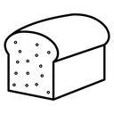 Bread Loaf Black Outline icon