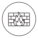 Brick wall and fire icon