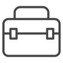 Briefcase Double Clasp Black Outline icon