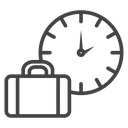 Briefcase Office Clock Black Outline icon