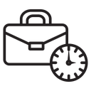 Briefcase with clock icon