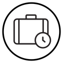 Briefcase with clock icon