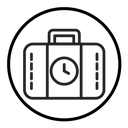 Briefcase with clock icon