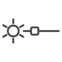 Brightness Slider Control Black Outline icon