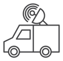 Broadcast van Black Outline icon
