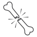 Broken bone Black Outline icon