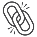 Broken Chain Link Black Outline icon