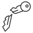 Broken key Black Outline icon