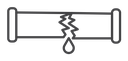 Broken pipe Black Outline icon