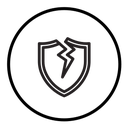 Broken shield icon