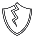 Broken shield icon