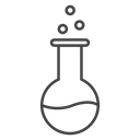 Bubbling Round Flask Black Outline icon