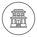 Buddhist temple icon