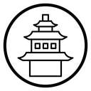 Buddhist temple icon