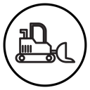 Bulldozer Black Outline icon
