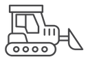 Bulldozer Black Outline icon