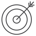 Bullseye Arrow Black Outline icon