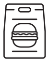 Burger paper bag icon