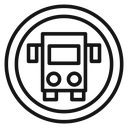 Bus sign Black Outline icon
