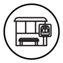 Bus stop stand icon