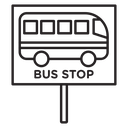 Bus stop stand icon