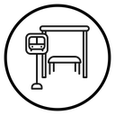 Bus stop stand icon