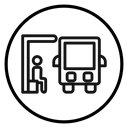 Bus stop stand icon