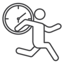 Busy Person Running Black Outline icon