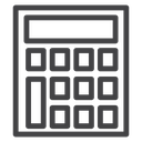 Calculator Number Keypad Black Outline icon
