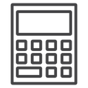 Calculator Wide Button Black Outline icon